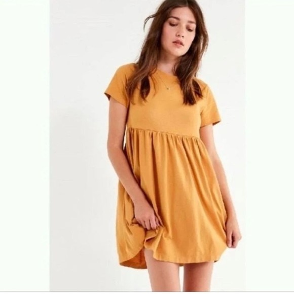 Urban Outfitters Dresses & Skirts - Urban Outfitters Alexa mustard babydoll dress/top. Size medium.